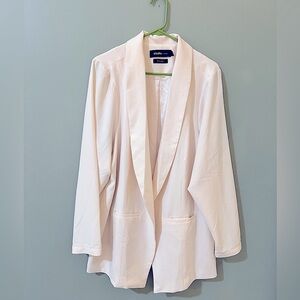 Torrid Studio  Stretch Crepe Blazer Size 3 5 3/4 Sleeve Ruched Quiet Luxury